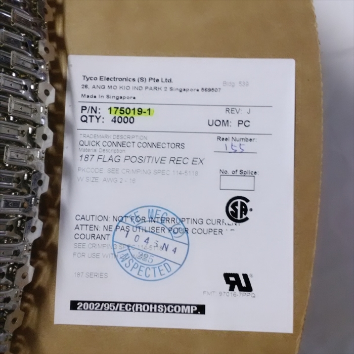 175019-1,圧着端子,タイコエレクトロニクス(AMP)4000個 - 2
