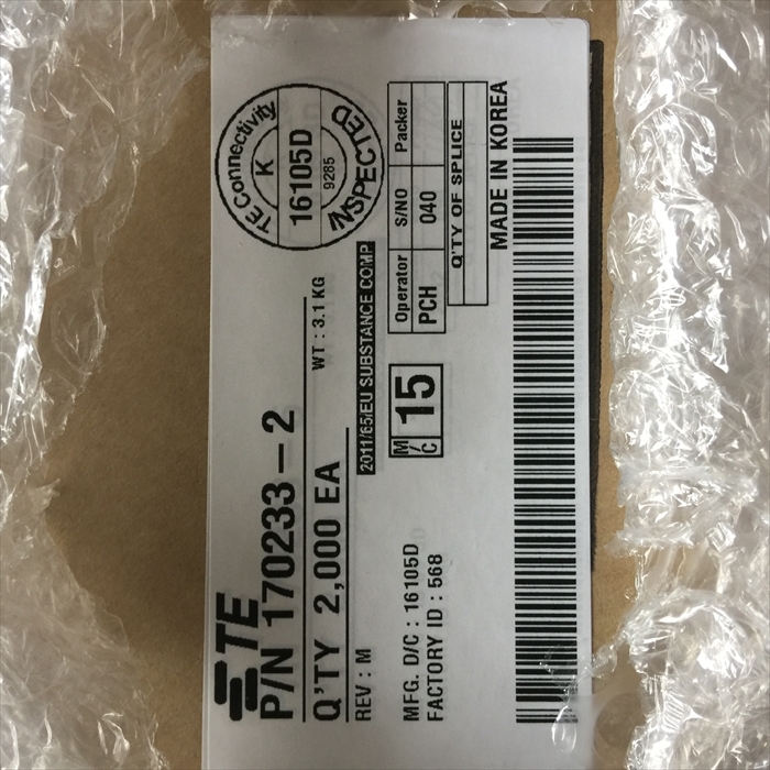 170233-2,圧着端子,タイコエレクトロニクス(AMP)2000個 - 2